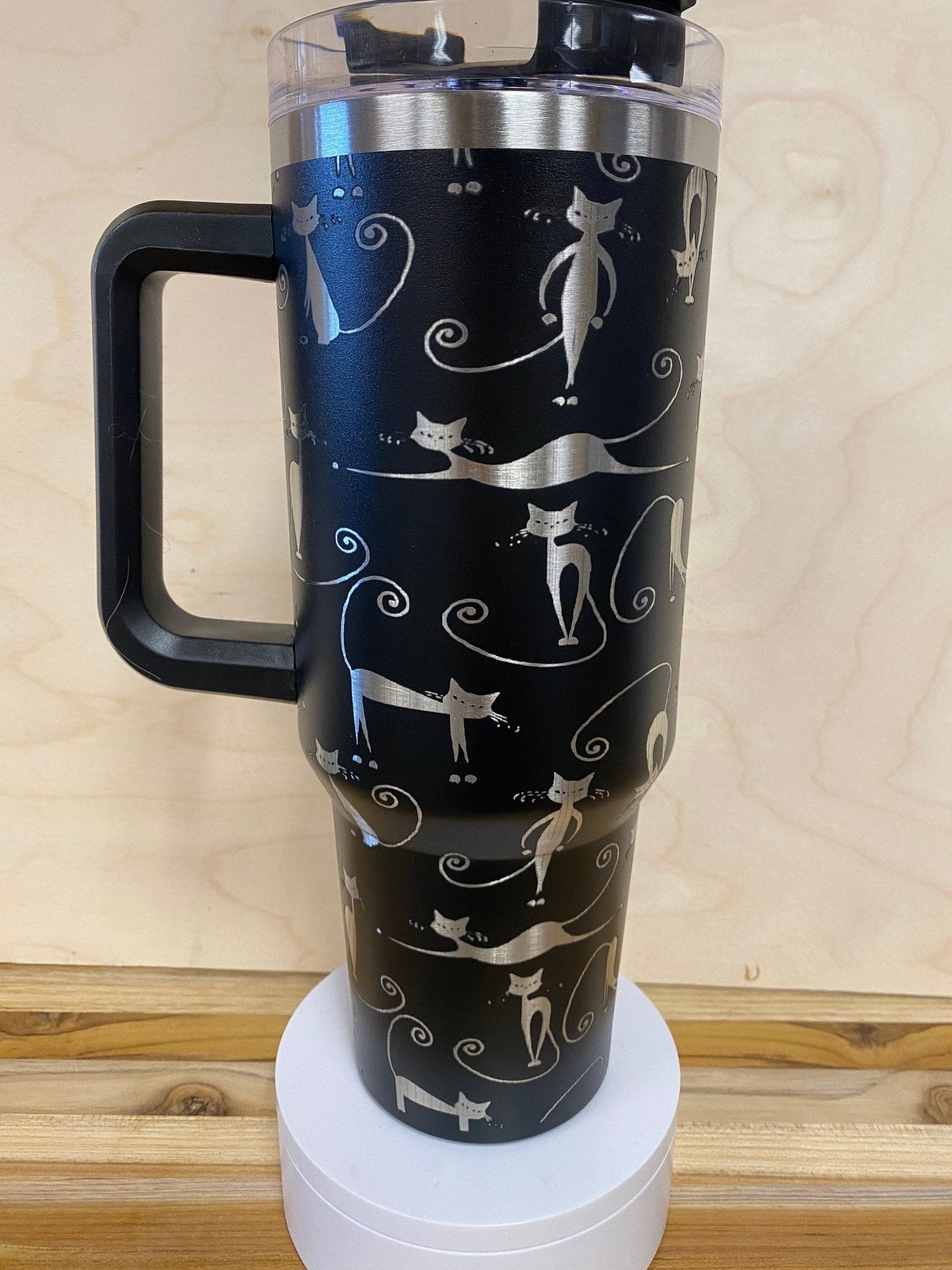 40 0z Laser Engraved Tumbler Cat Yoga - JennyJacks,llc.