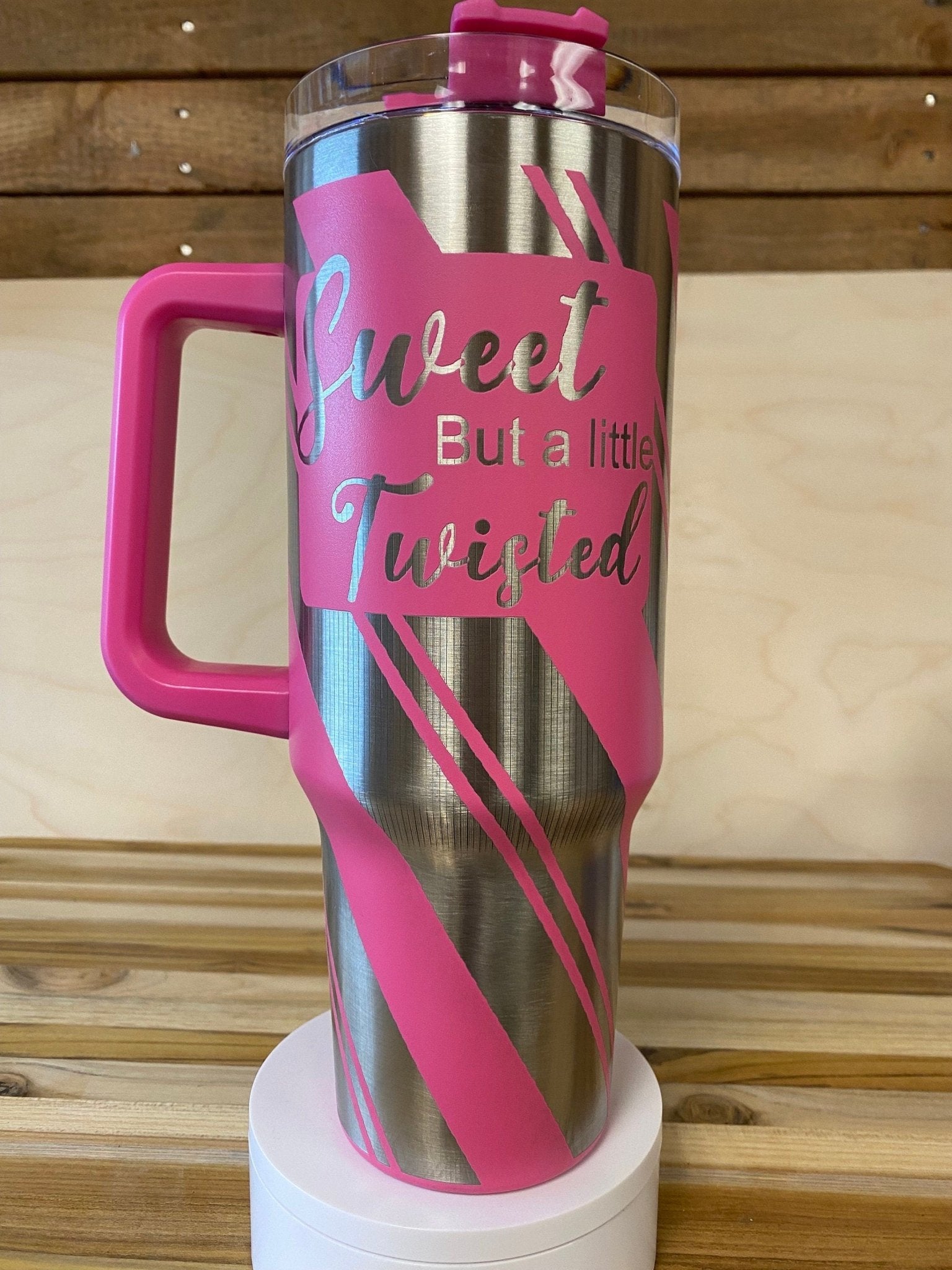 40 0z Laser Engraved Tumbler Sweet But A Little Twisted - JennyJacks,llc.