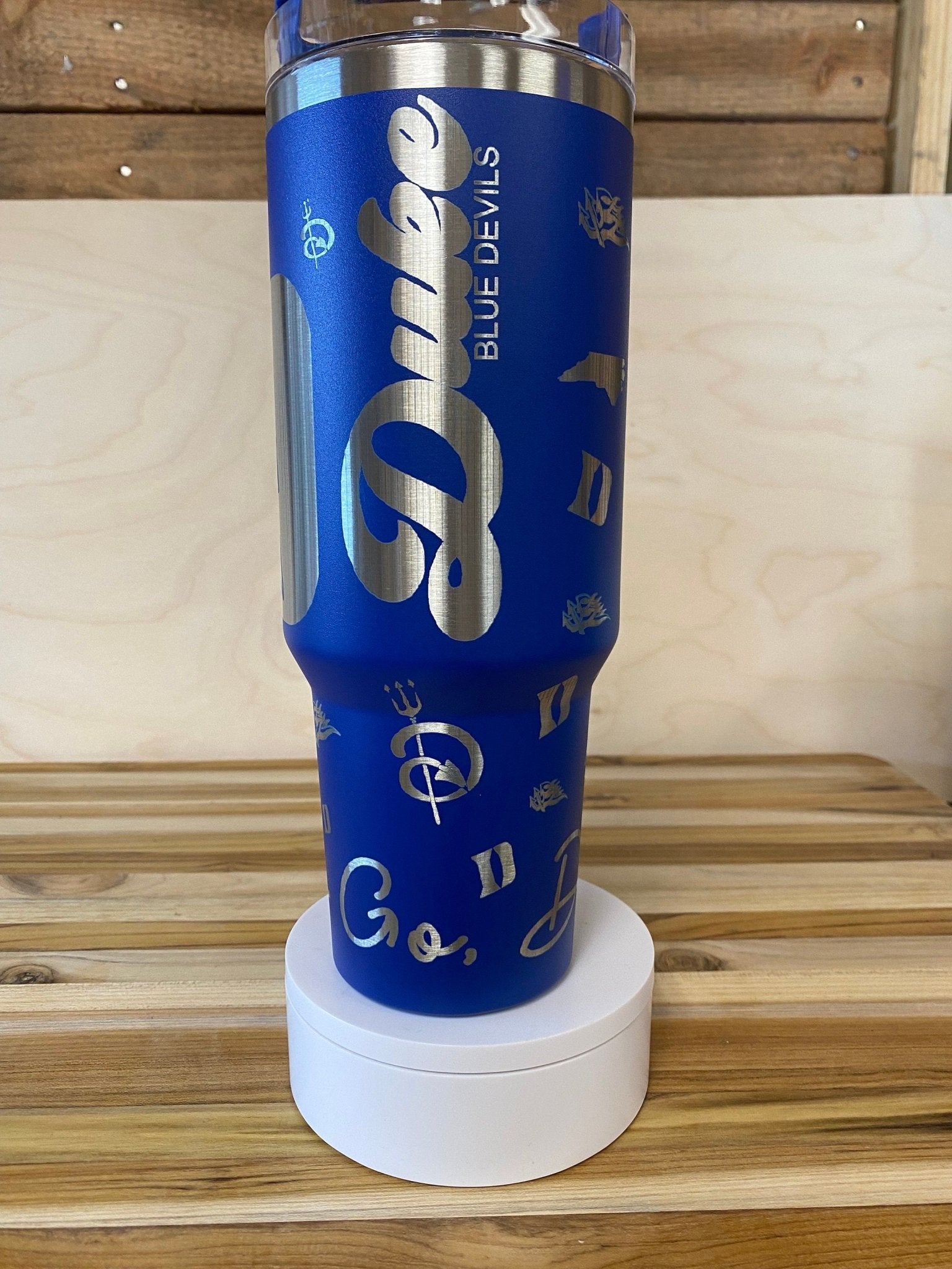 40 oz Laser Engraved Tumbler D Blue Devils - JennyJacks,llc.