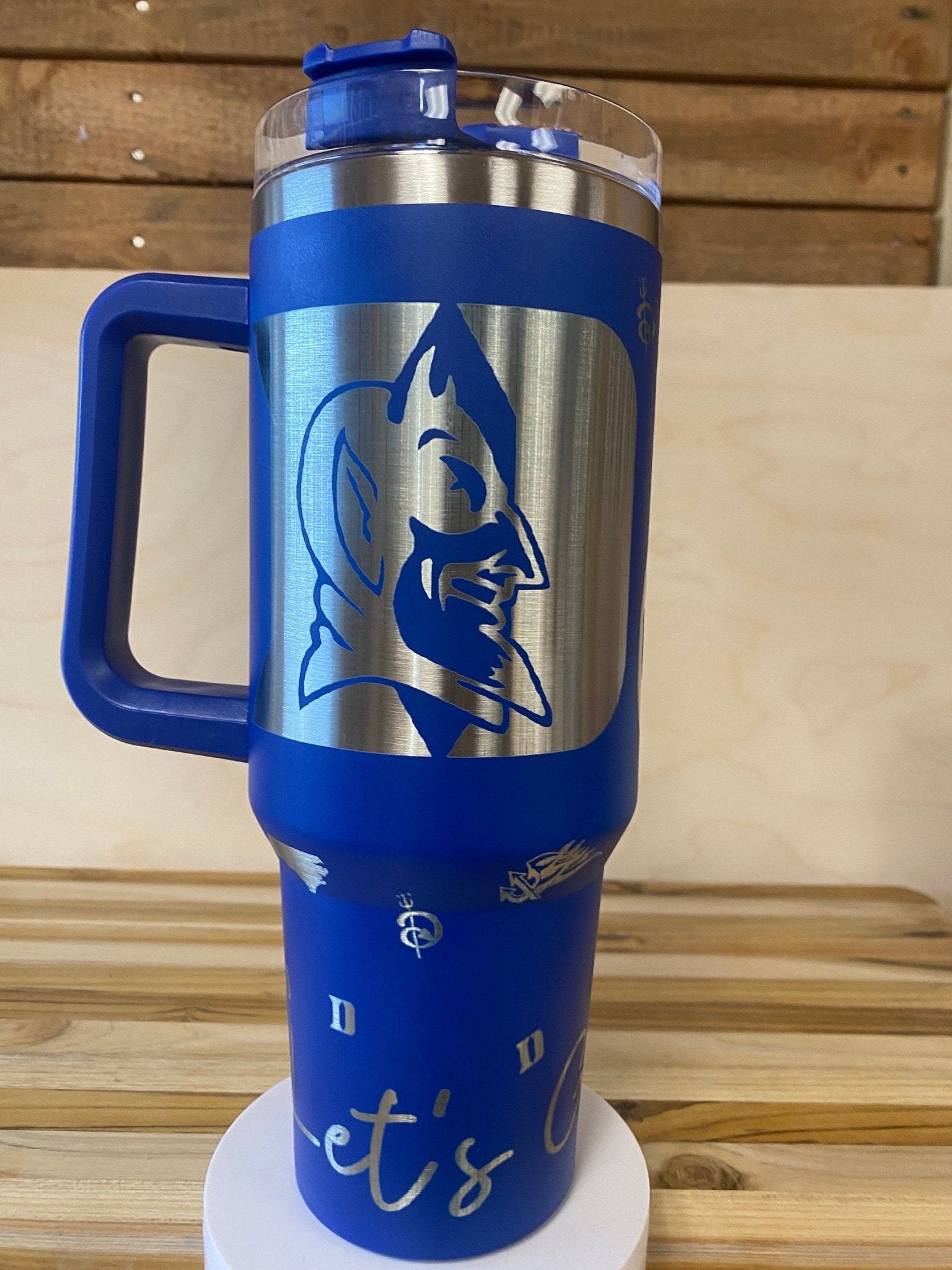 40 oz Laser Engraved Tumbler D Blue Devils - JennyJacks,llc.