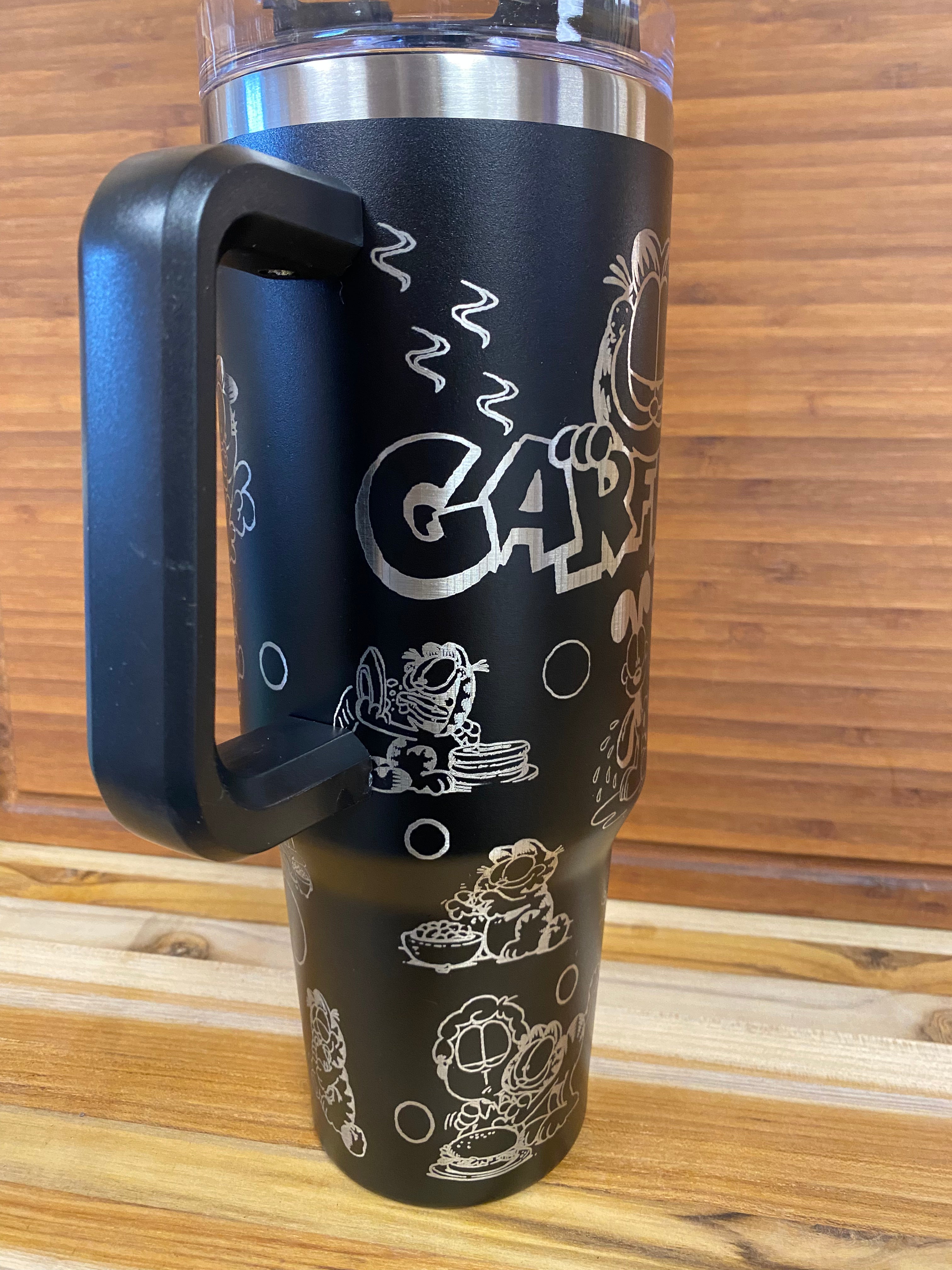 40oz Laser engraved unbranded tumbler Garfield