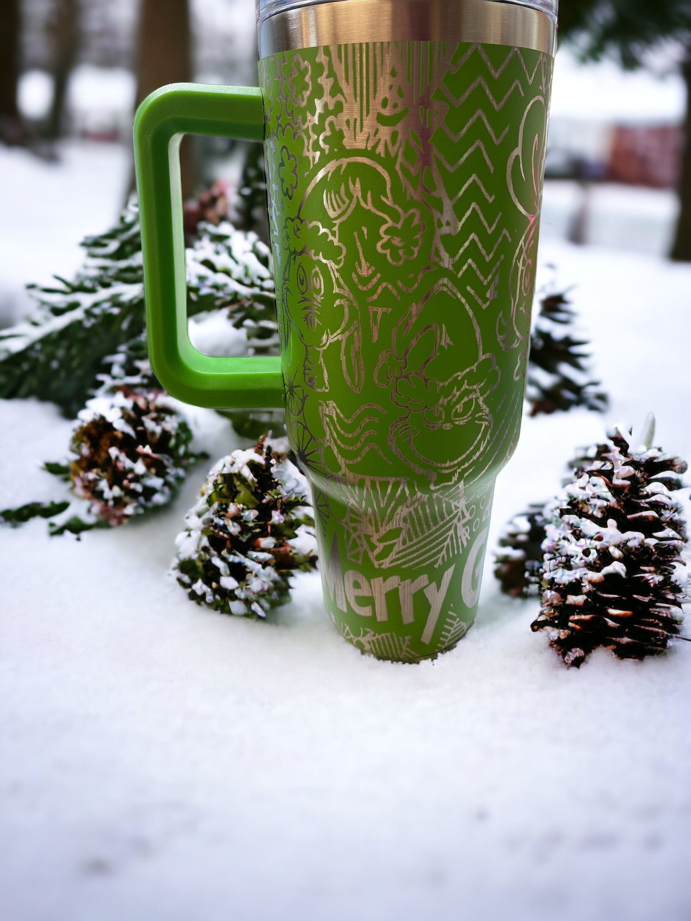 Merry Grinchmas Cindy Lou The Grinch 40oz unbranded tumbler laser engraved