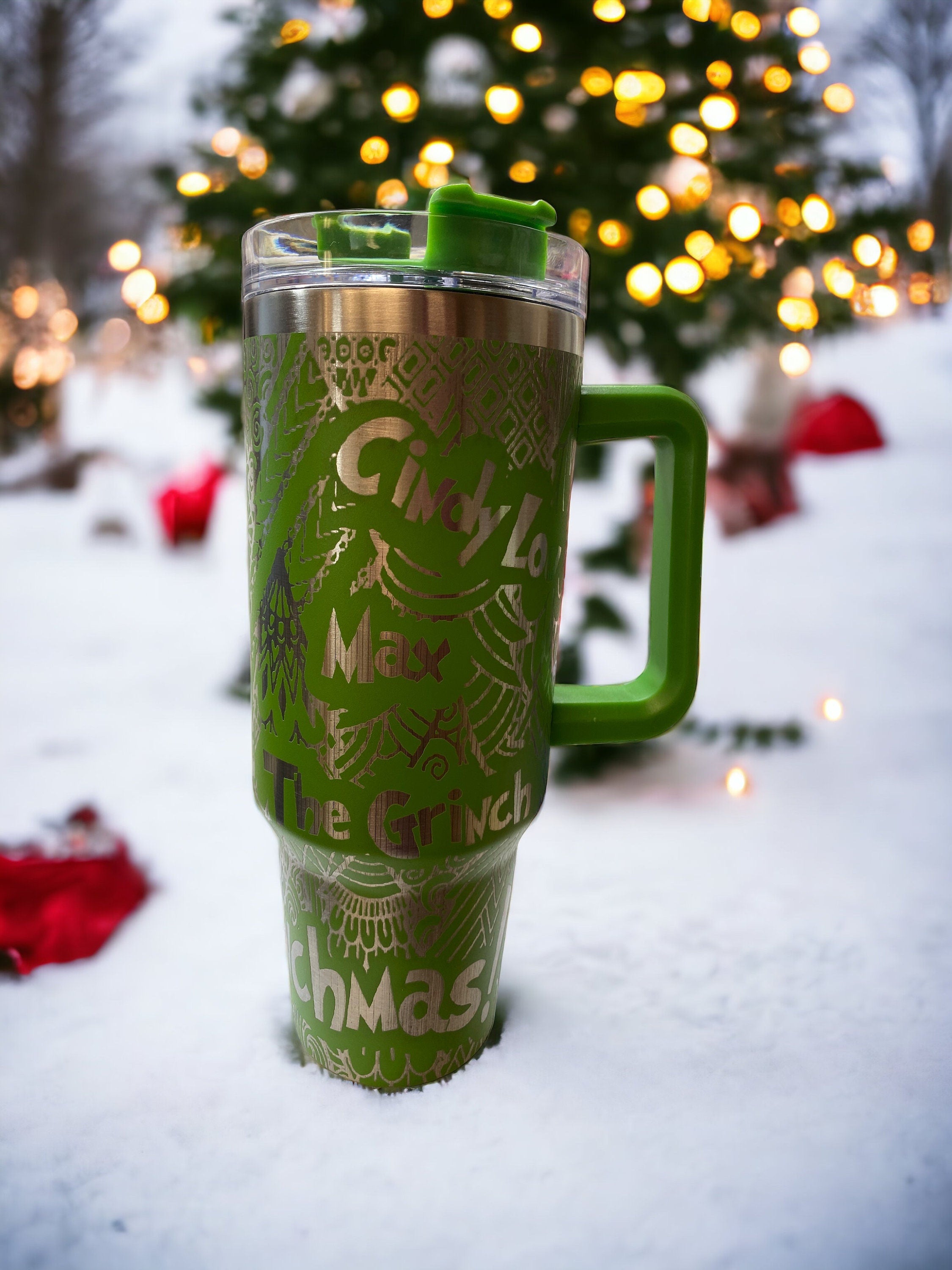 Merry Grinchmas Cindy Lou The Grinch 40oz unbranded tumbler laser engraved