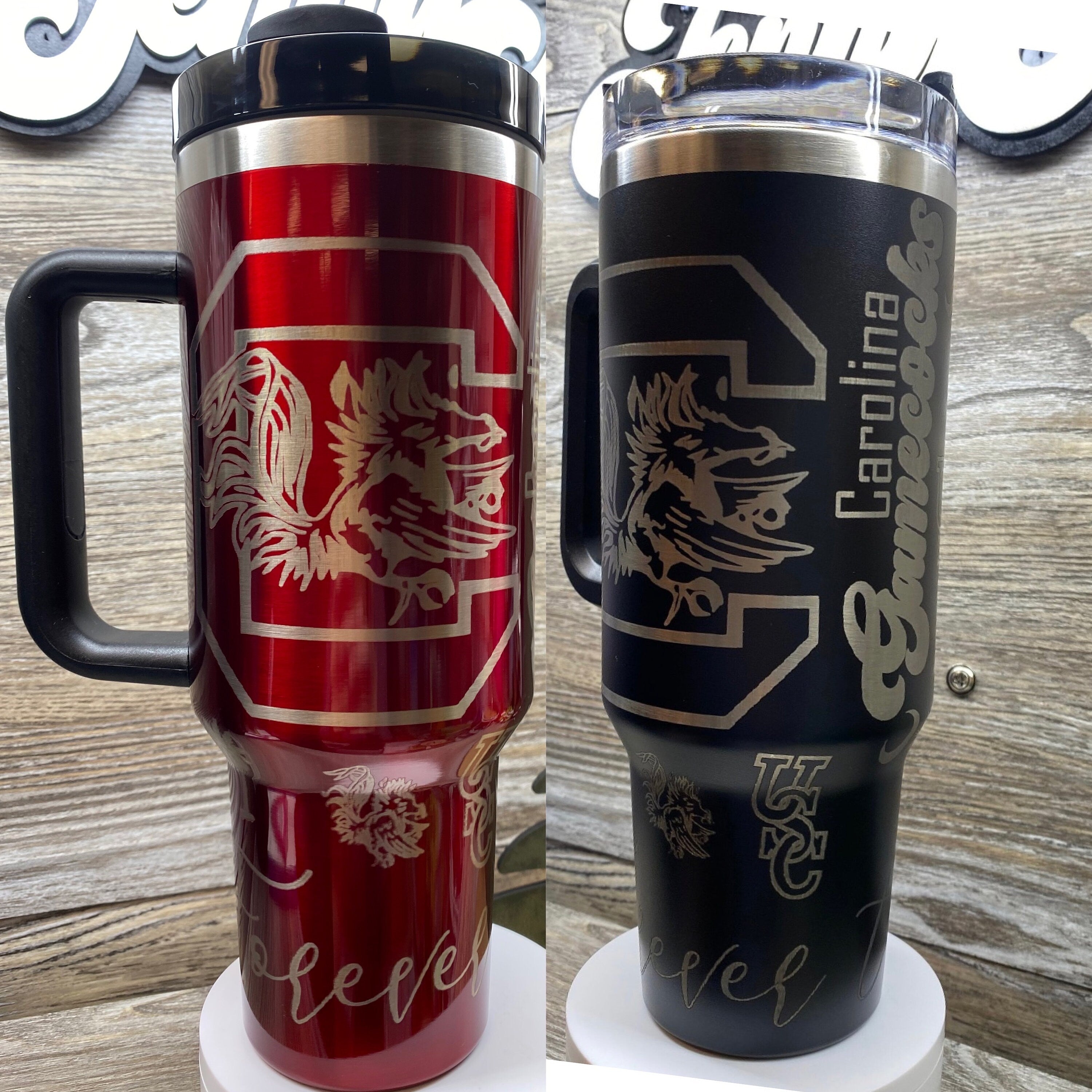 Carolina Gamecocks 40 oz Unbranded tumbler laser engraved