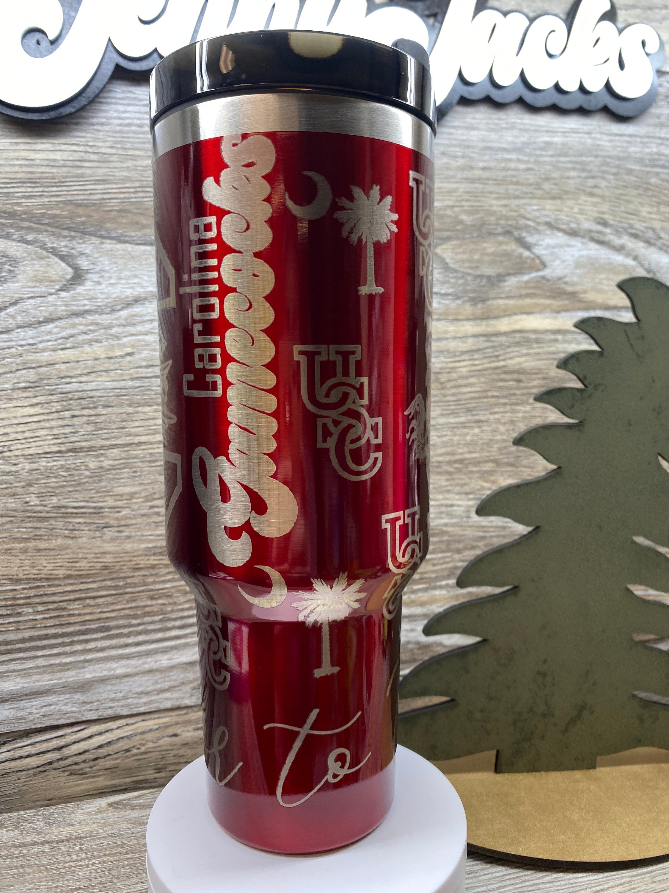 Carolina Gamecocks 40 oz Unbranded tumbler laser engraved