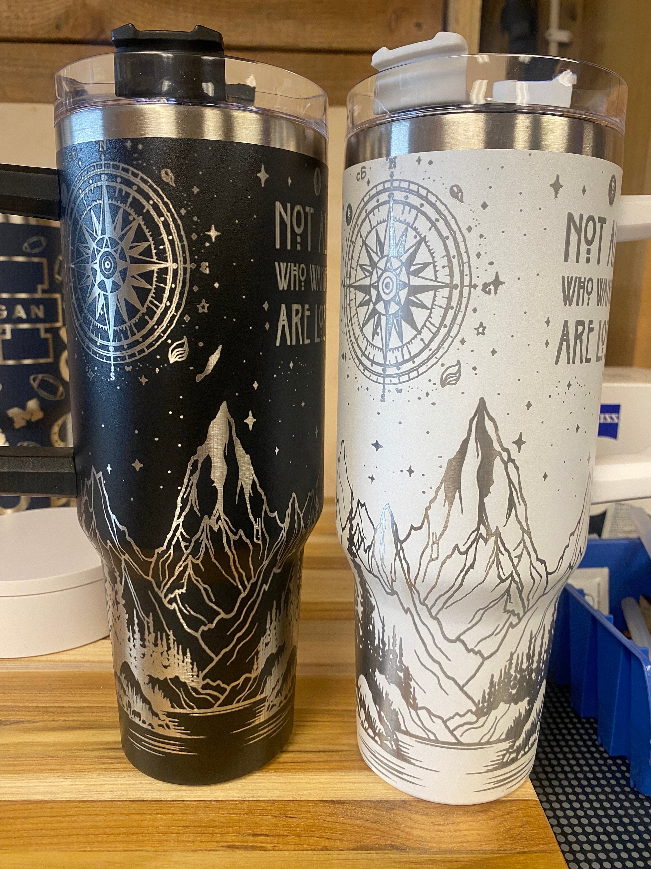 40 oz Laser Engraved Unbranded Tumbler Not All Who Wander Are Lost