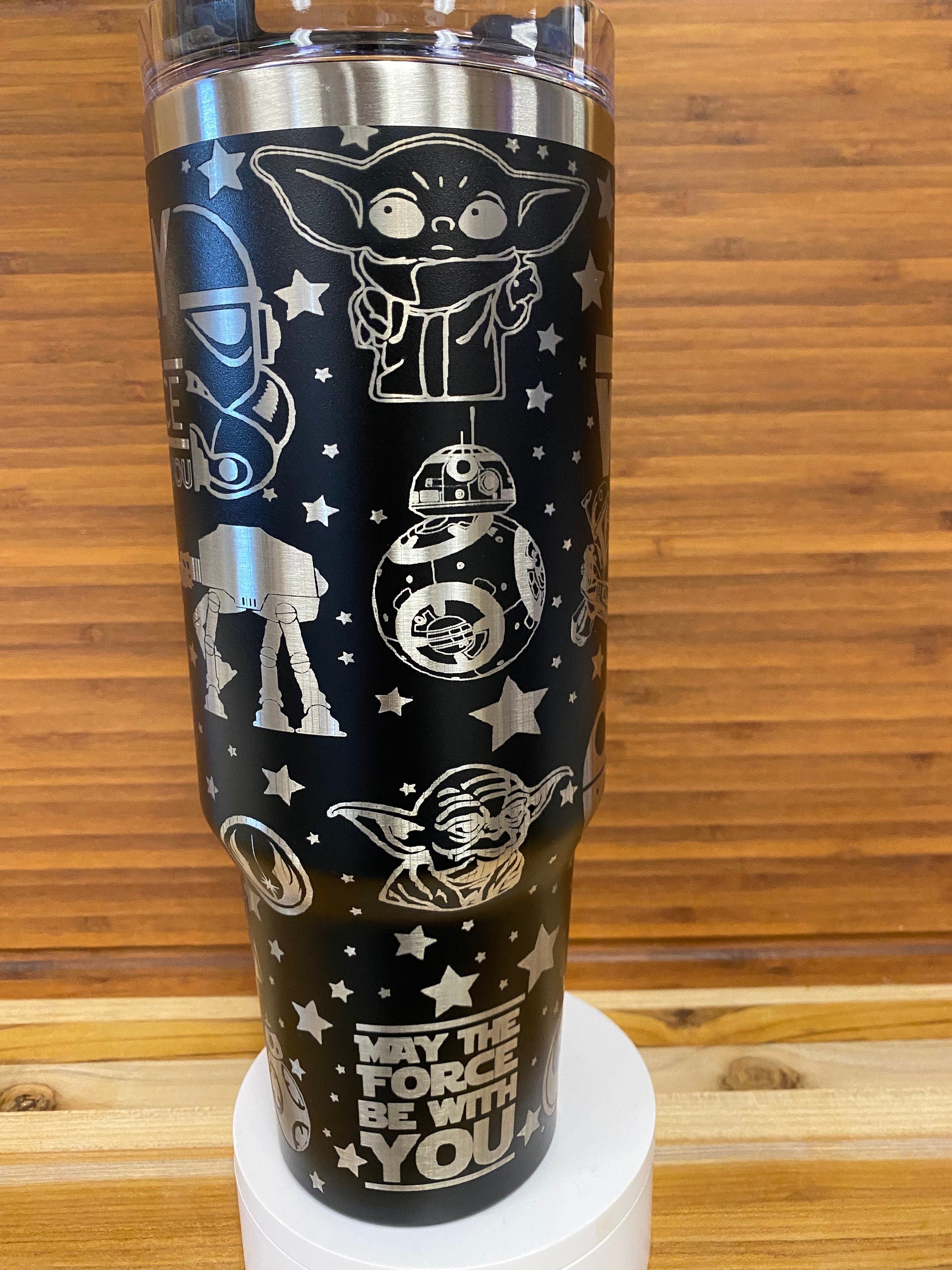 40 oz Laser Engraved Unbranded Tumbler Star