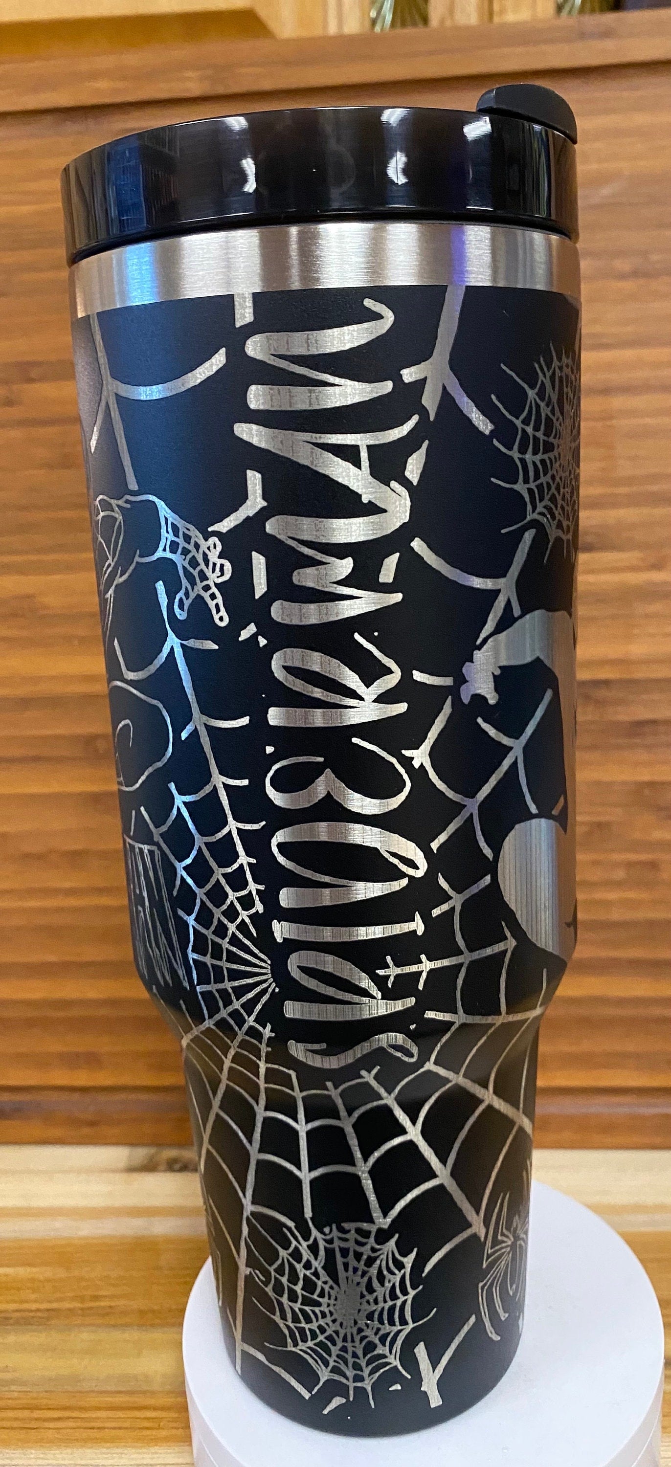 40 oz Laser Engraved Tumbler Spidey unbranded