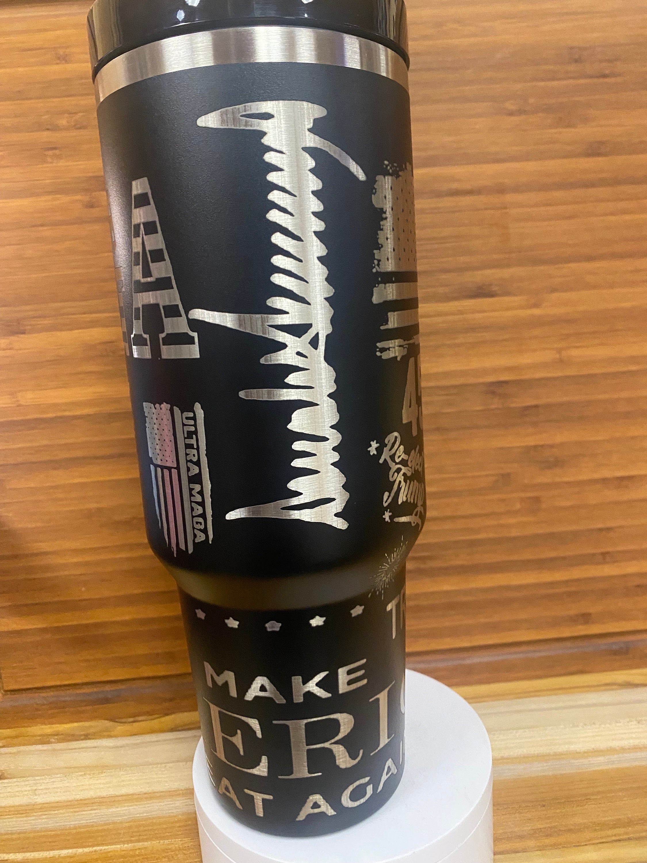 40z Unbranded Laser Engraved Tumbler Trump MAGA