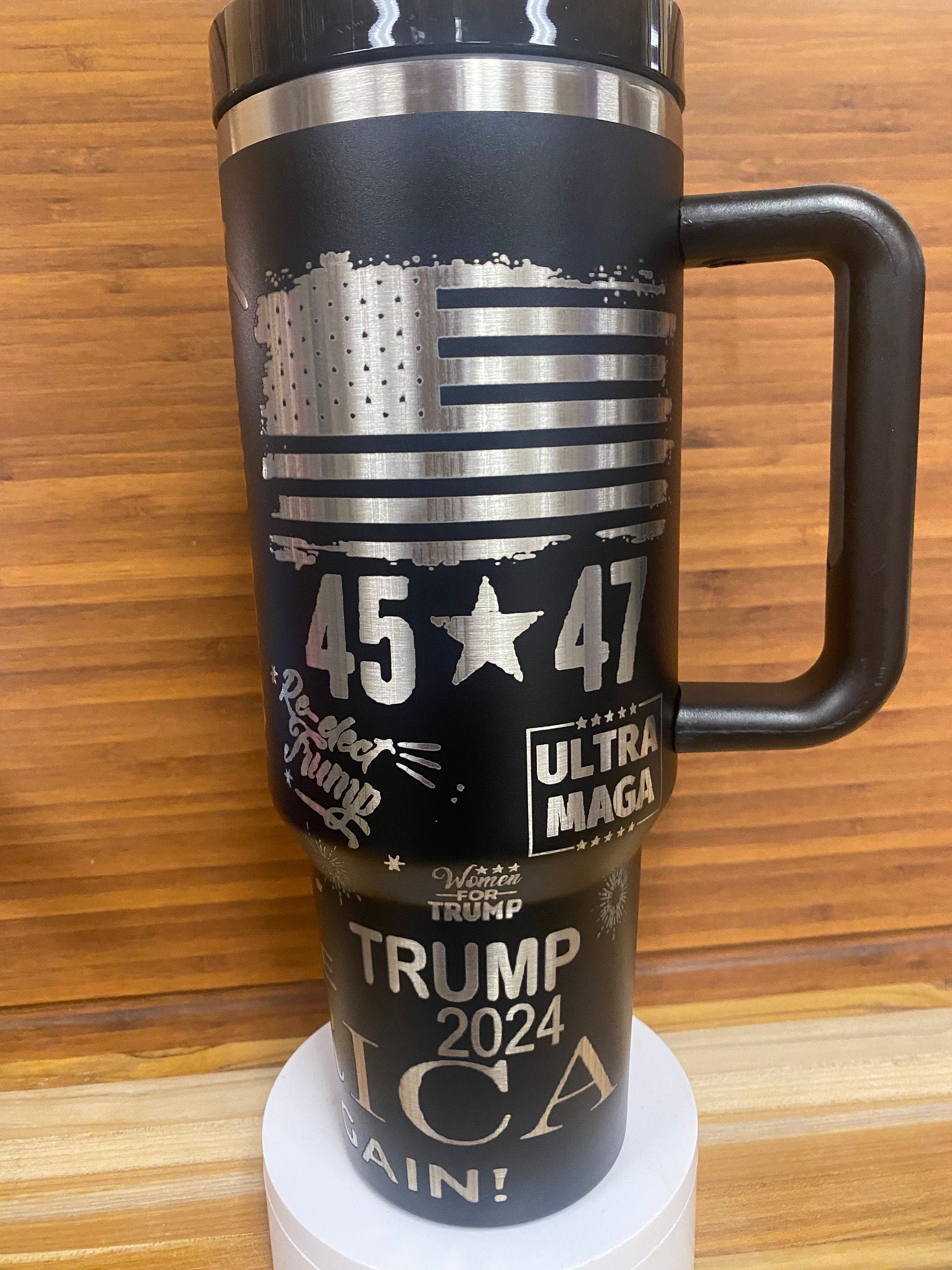 40z Unbranded Laser Engraved Tumbler Trump MAGA