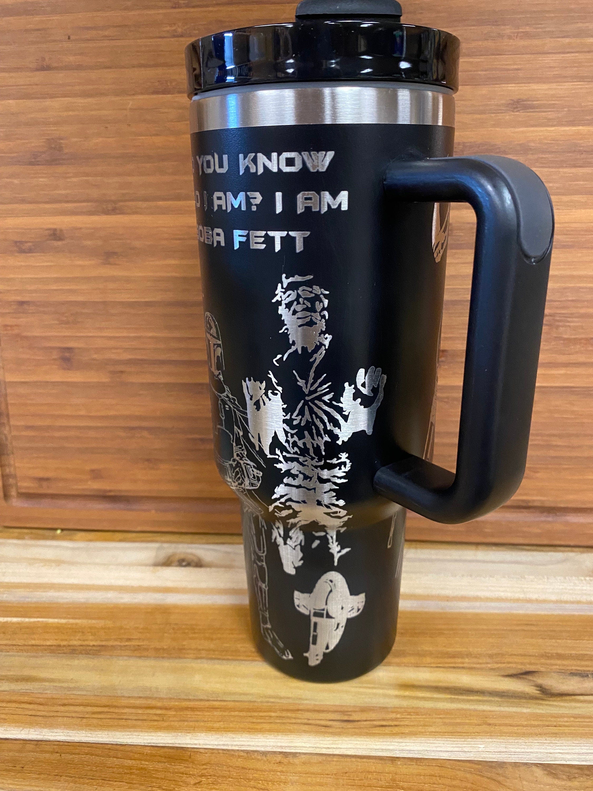 40 oz Laser Engraved Unbranded Tumbler Mandolorian