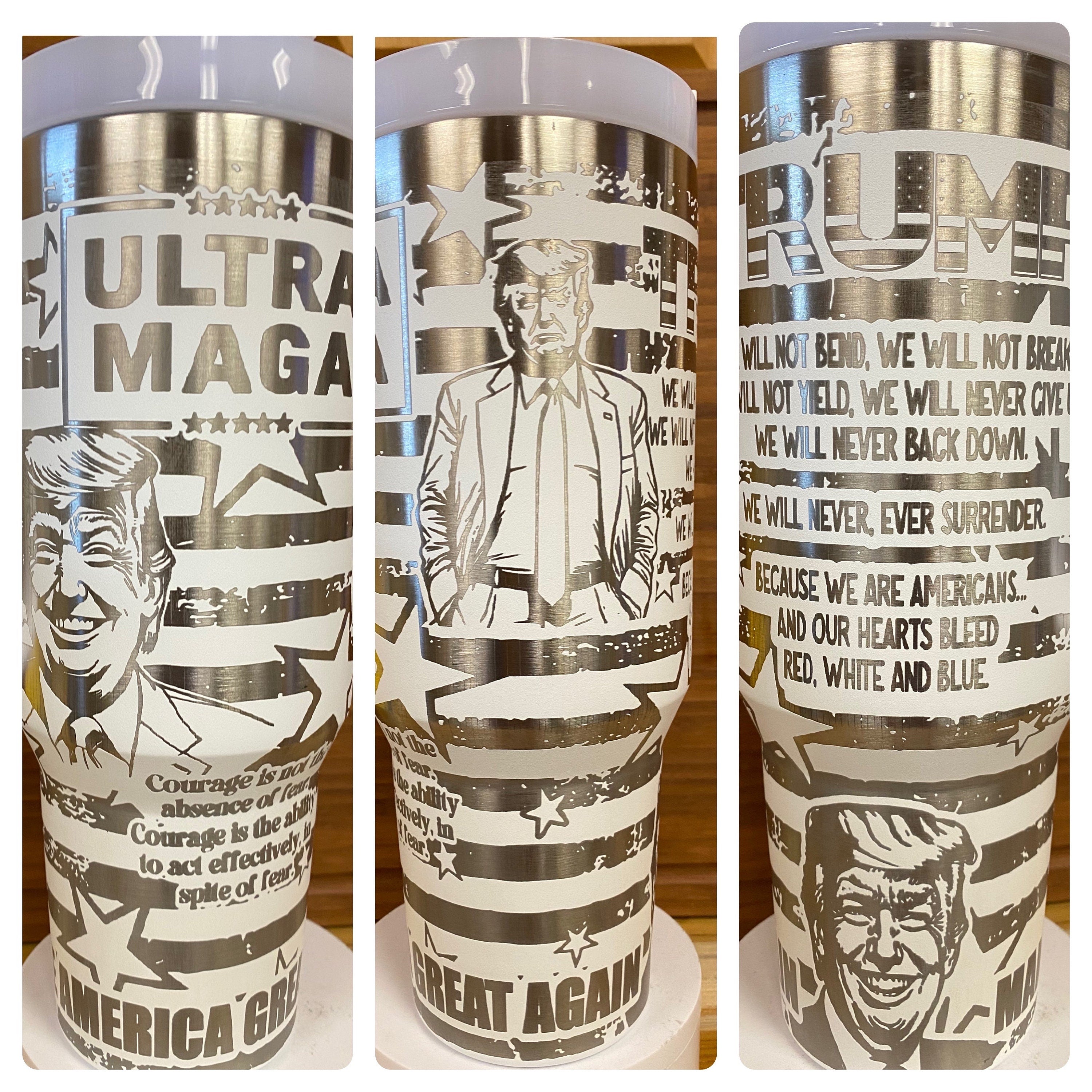 40z Unbranded Laser Engraved Tumbler Trump ULTRA MAGA