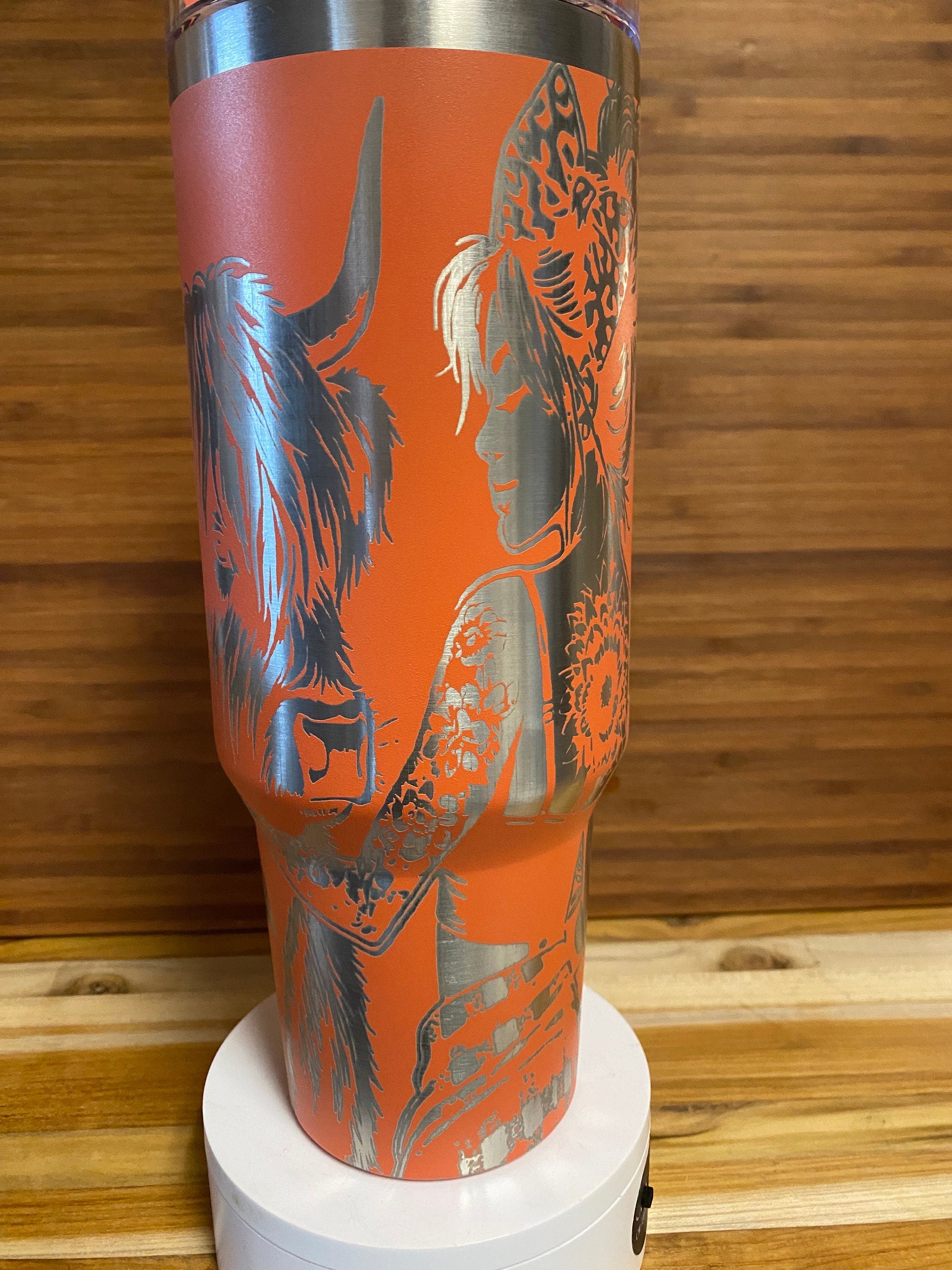 40 oz Laser Engraved Unbranded Tumbler Country Tattoo