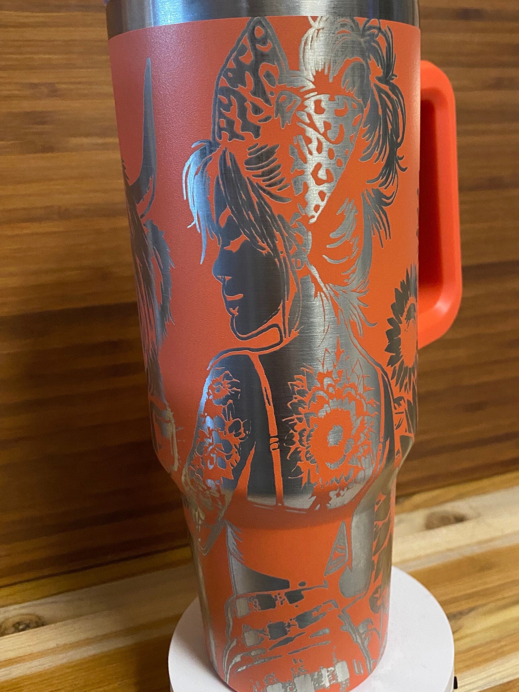 40 oz Laser Engraved Unbranded Tumbler Country Tattoo