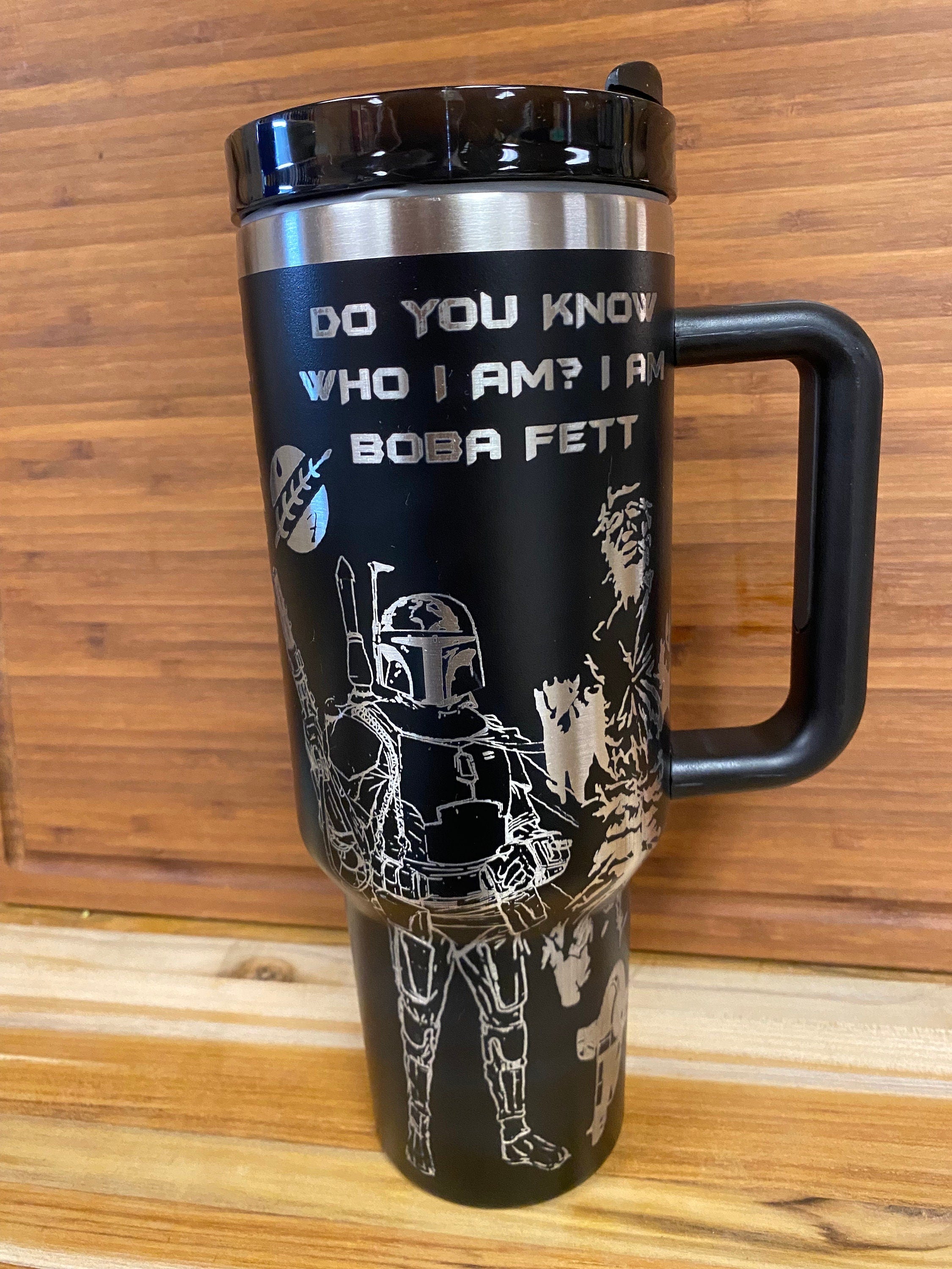 40 oz Laser Engraved Unbranded Tumbler Mandolorian