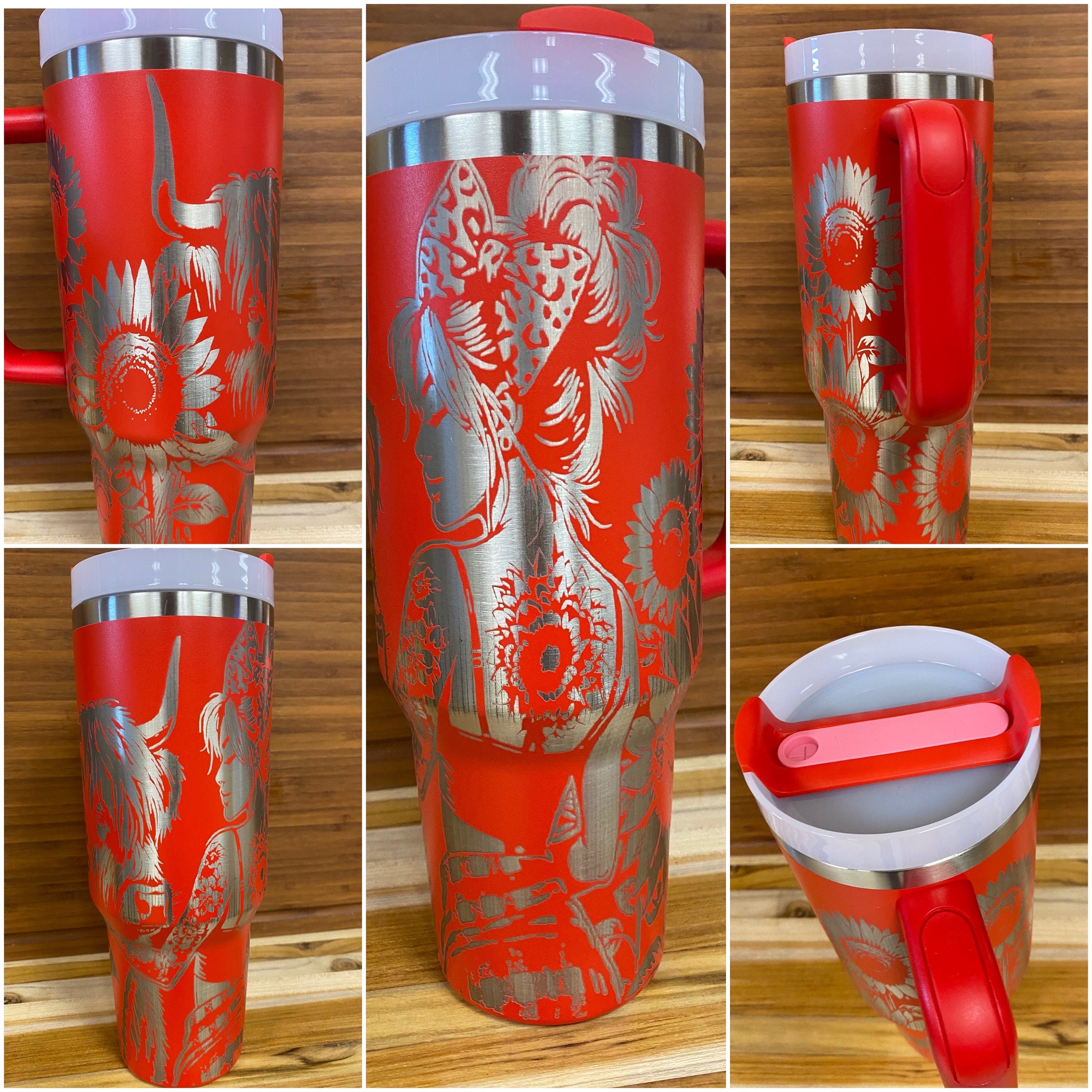 40 oz Laser Engraved Unbranded Tumbler Country Tattoo