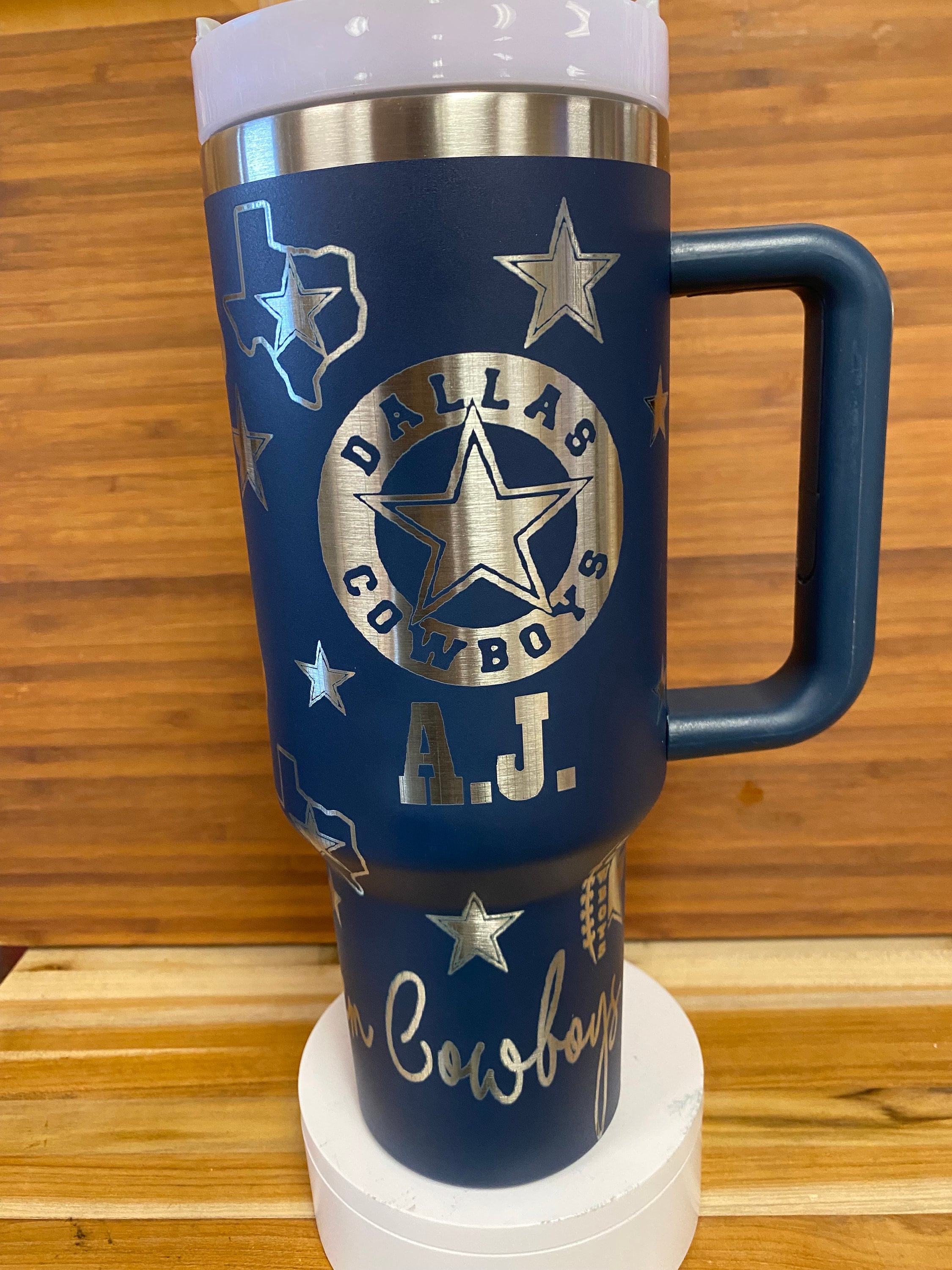 40 0z Laser Engraved Unbranded Tumbler Dallas