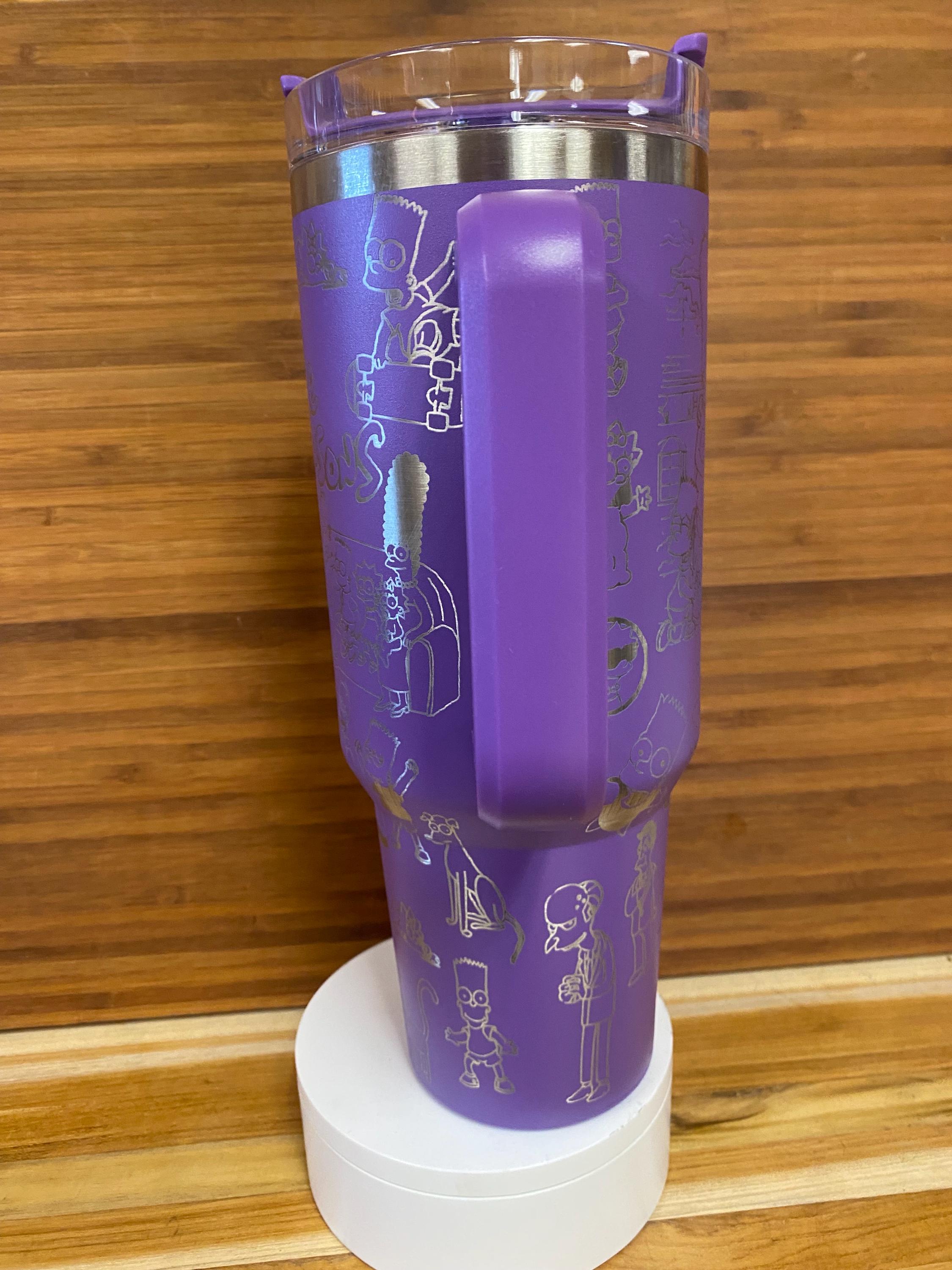 40 oz Laser Engraved Unbranded Tumbler Simpsons