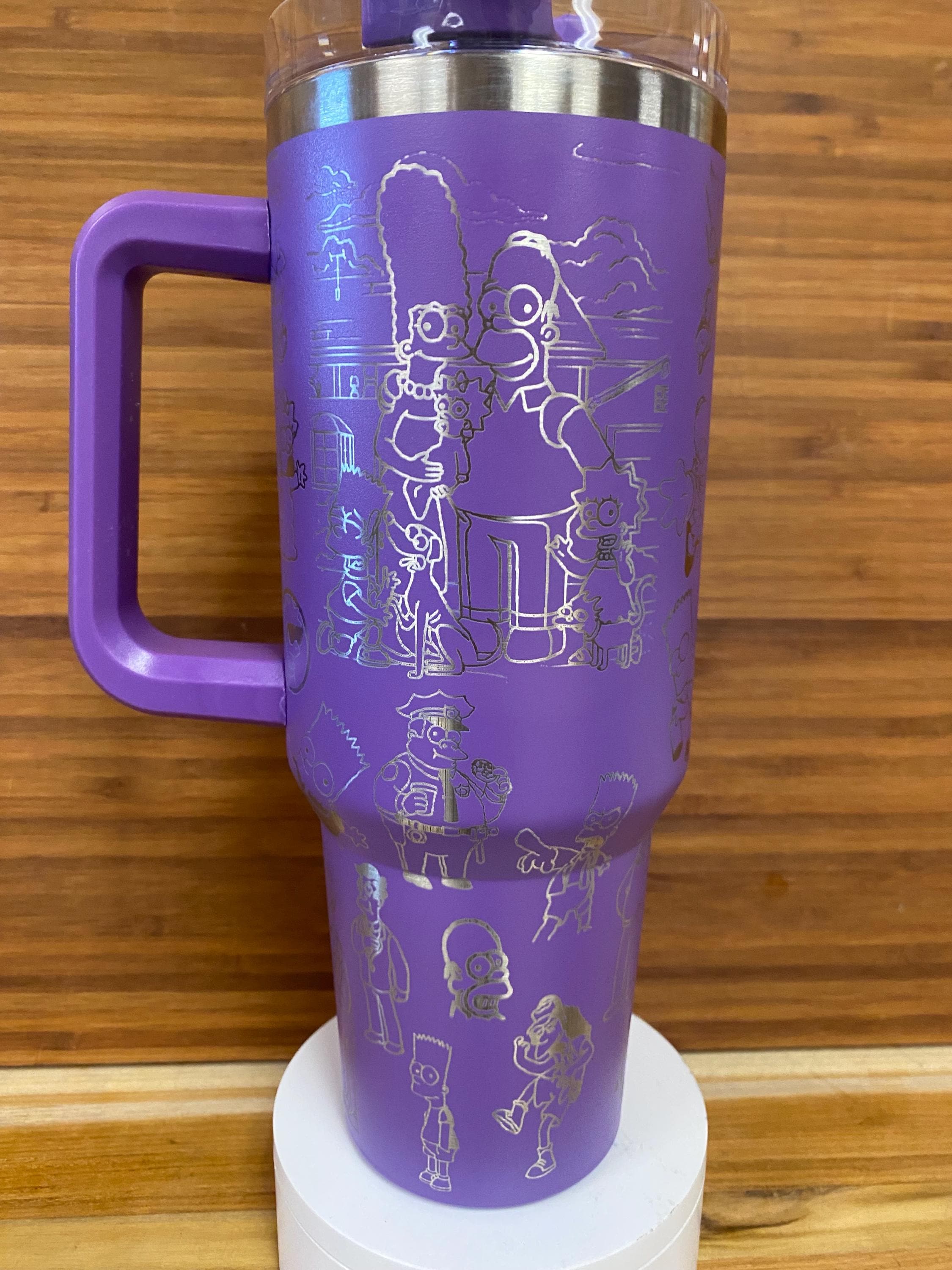 40 oz Laser Engraved Unbranded Tumbler Simpsons