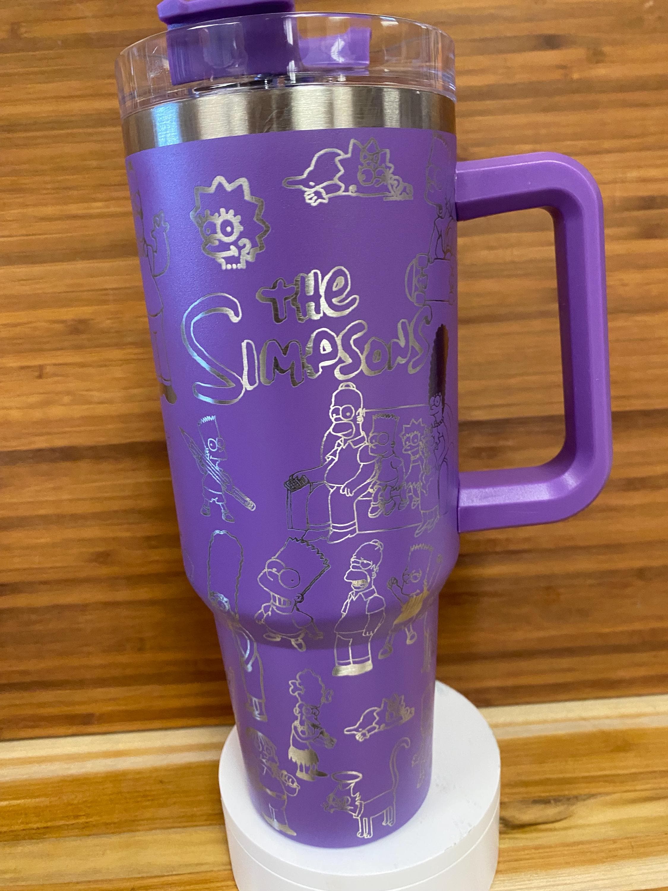 40 oz Laser Engraved Unbranded Tumbler Simpsons