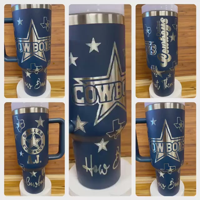 40 0z Laser Engraved Unbranded Tumbler Dallas