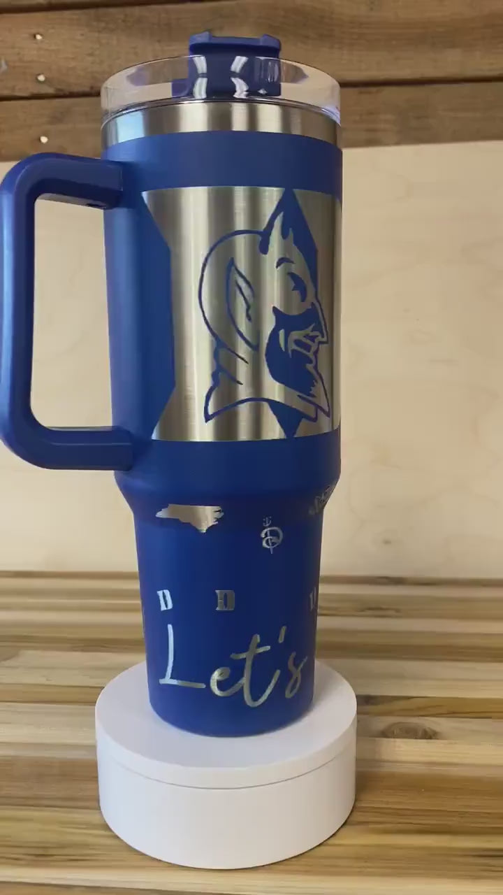 40 oz Laser Engraved Tumbler D Blue Devils